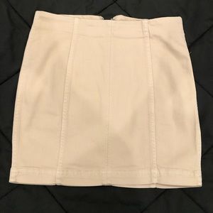 Free people khaki mini modern femme skirt. Size 2. Stretchy.  Worn once.